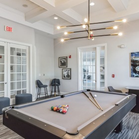 Game Room The Savoy at Southwood's game room with billiards table