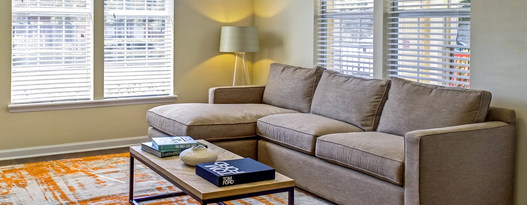Ample natural lighting in living rooms at The Savoy at Southwood Apartments